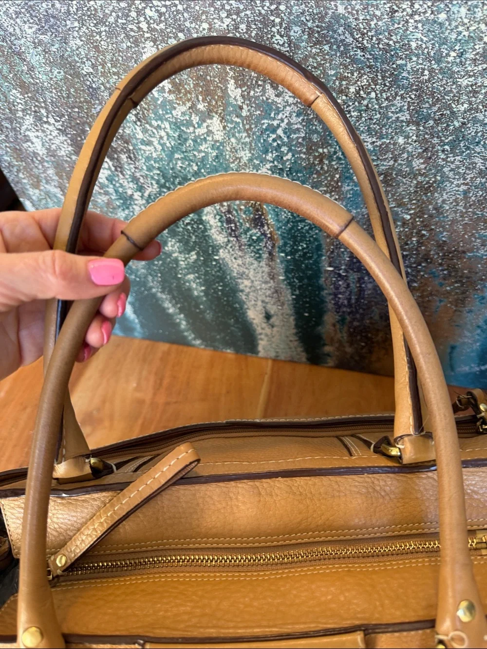 Coach Boho Y2K Vintage 2006 Hamptons XL Braided Leather Satchel Tan VGVC